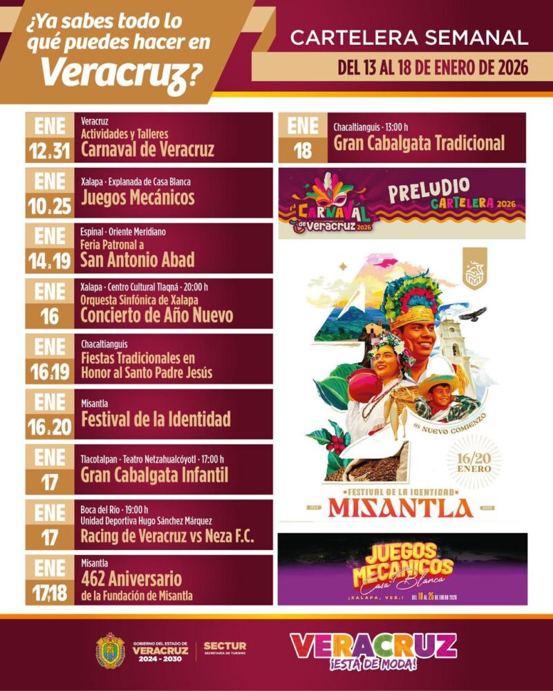 Presenta SECTUR cartelera de actividades turísticas 