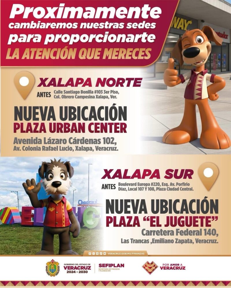 Sefiplan anuncia cambio de sedes de atención en Xalapa Norte y Sur