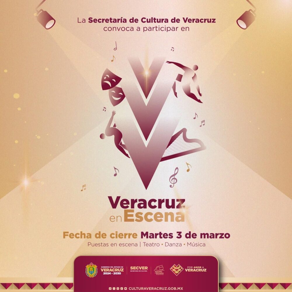 Convoca SECVER a artistas veracruzanos para participar en Veracruz en Escena 2026