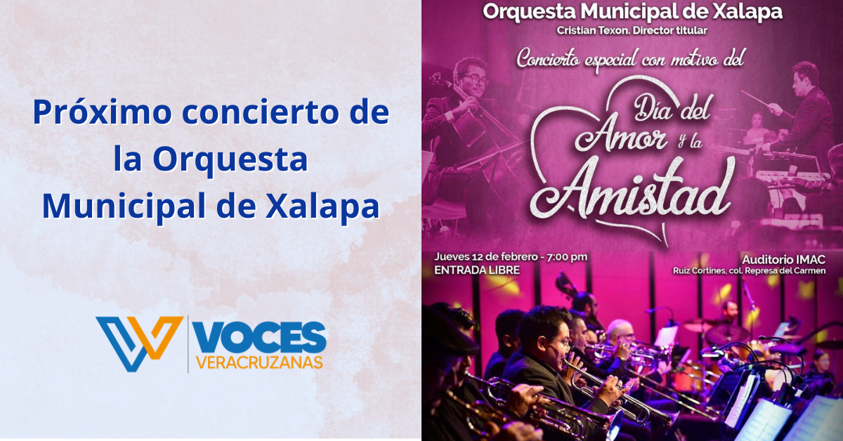 Orquesta Municipal de Xalapa ofrecerá concierto especial por el Día del Amor y la Amistad