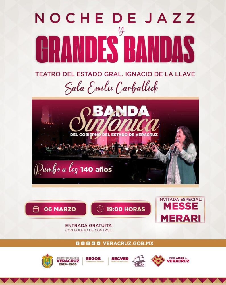 Xalapa vivirá una Noche de Jazz y Grandes Bandas con la Banda Sinfónica de Veracruz